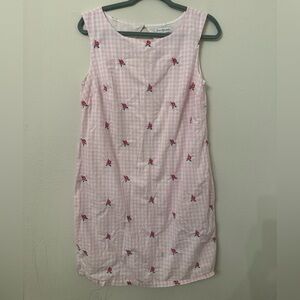 Kim Rogers Pink Gingham Dress with Floral Accents
